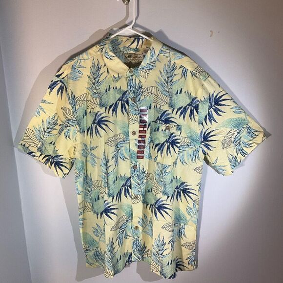Joe Marlin Cotton Blend Comfort Fit XL. Yellow Hawaiian Print. NWT - Picture 14 of 15